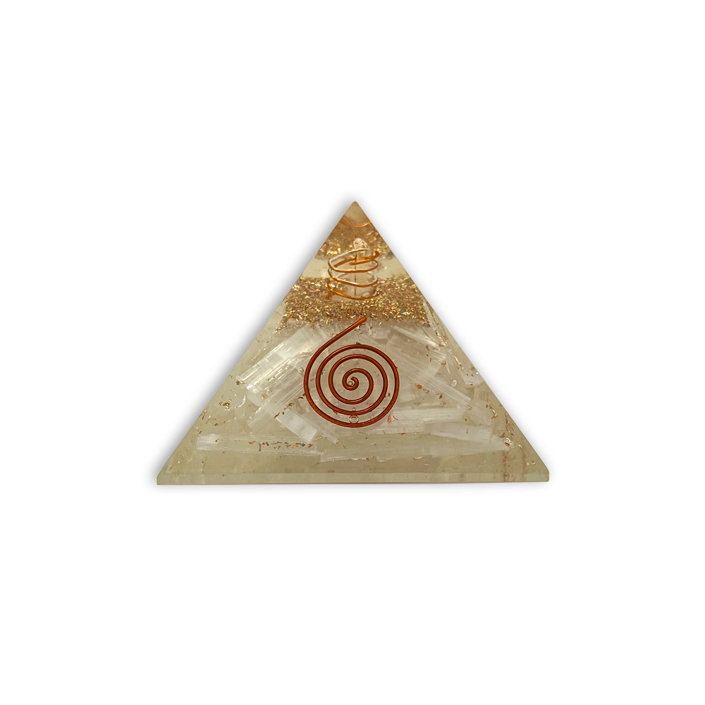 White Selenite Orgonite Pyramid
