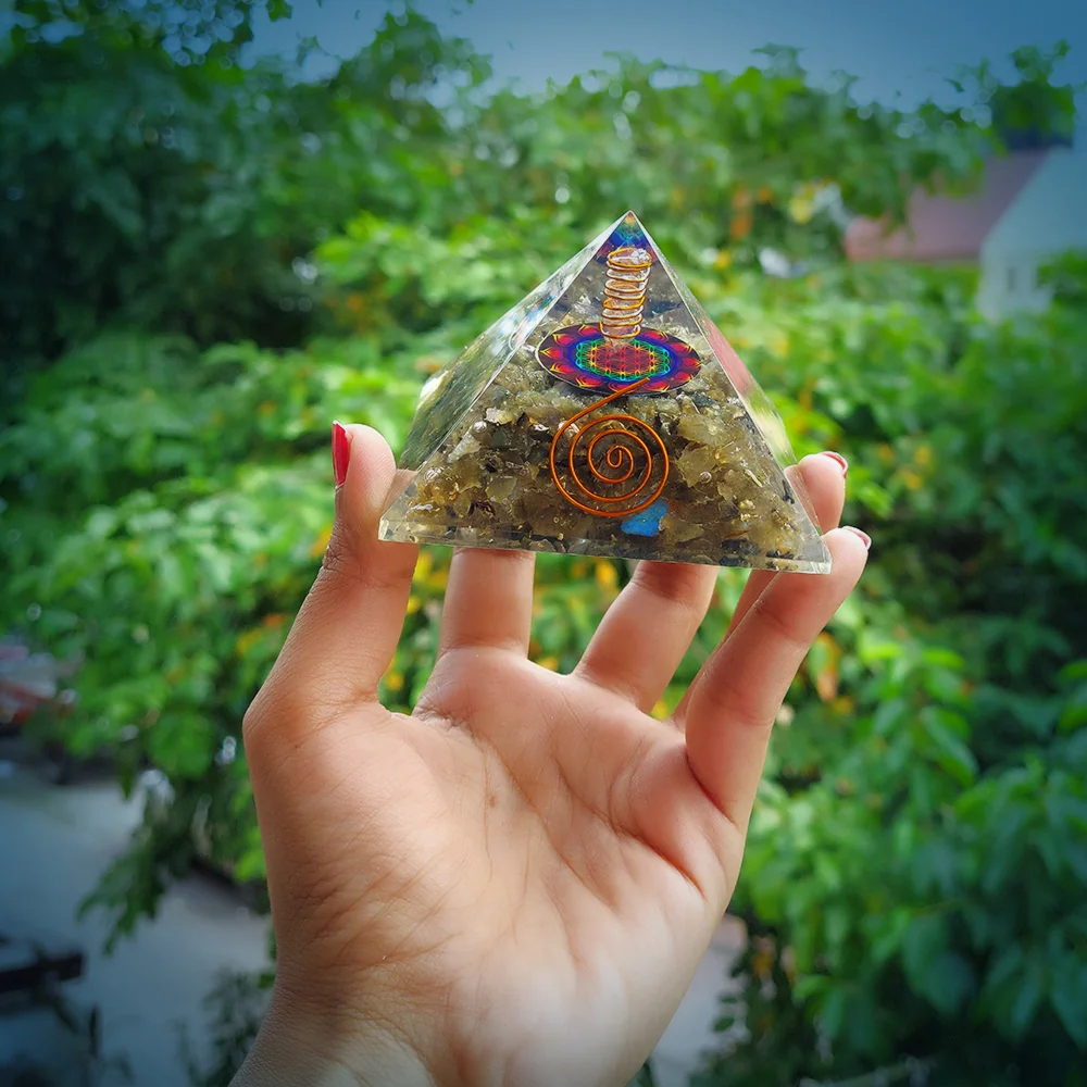 Tiger Eye Orgonite Pyramid