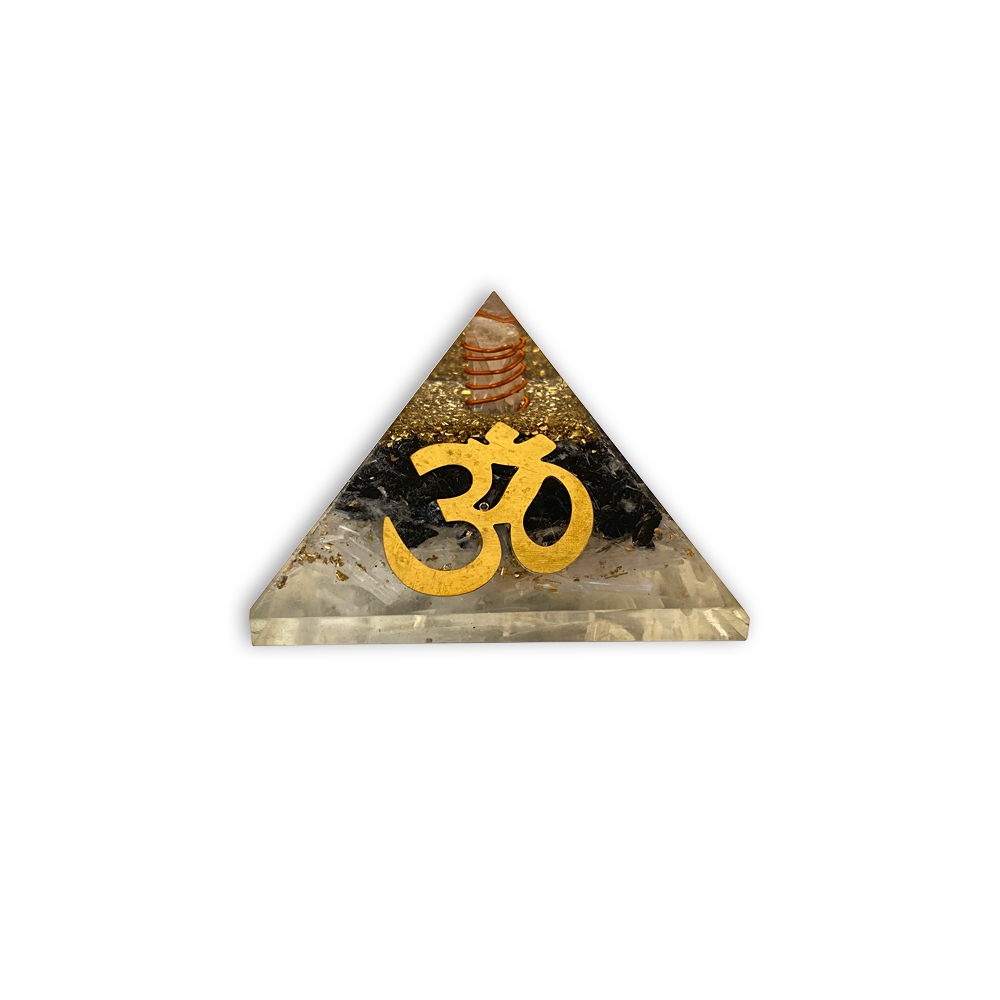 Om Black Tourmaline Orgonite Pyramid