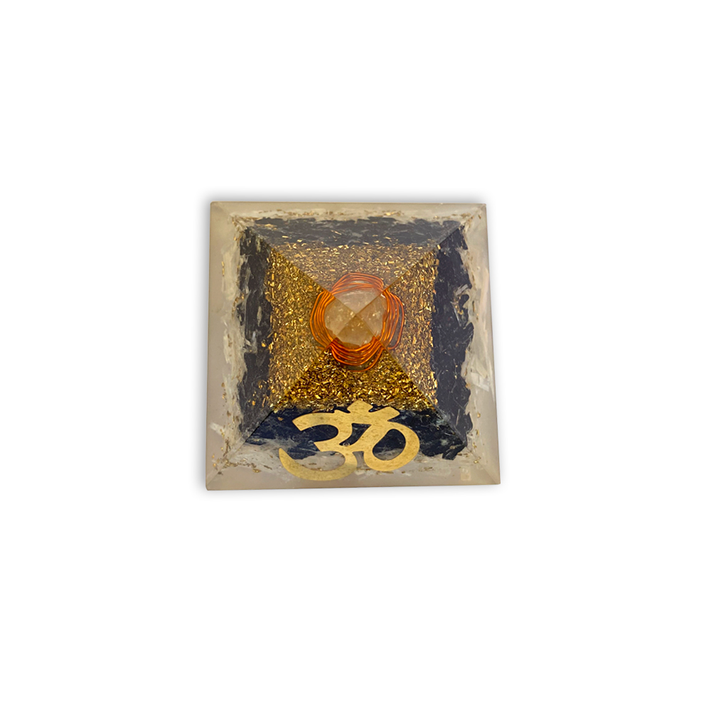 Om Black Tourmaline Orgonite Pyramid