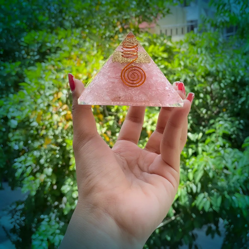 Rose Quartz Orgonite Pyramid