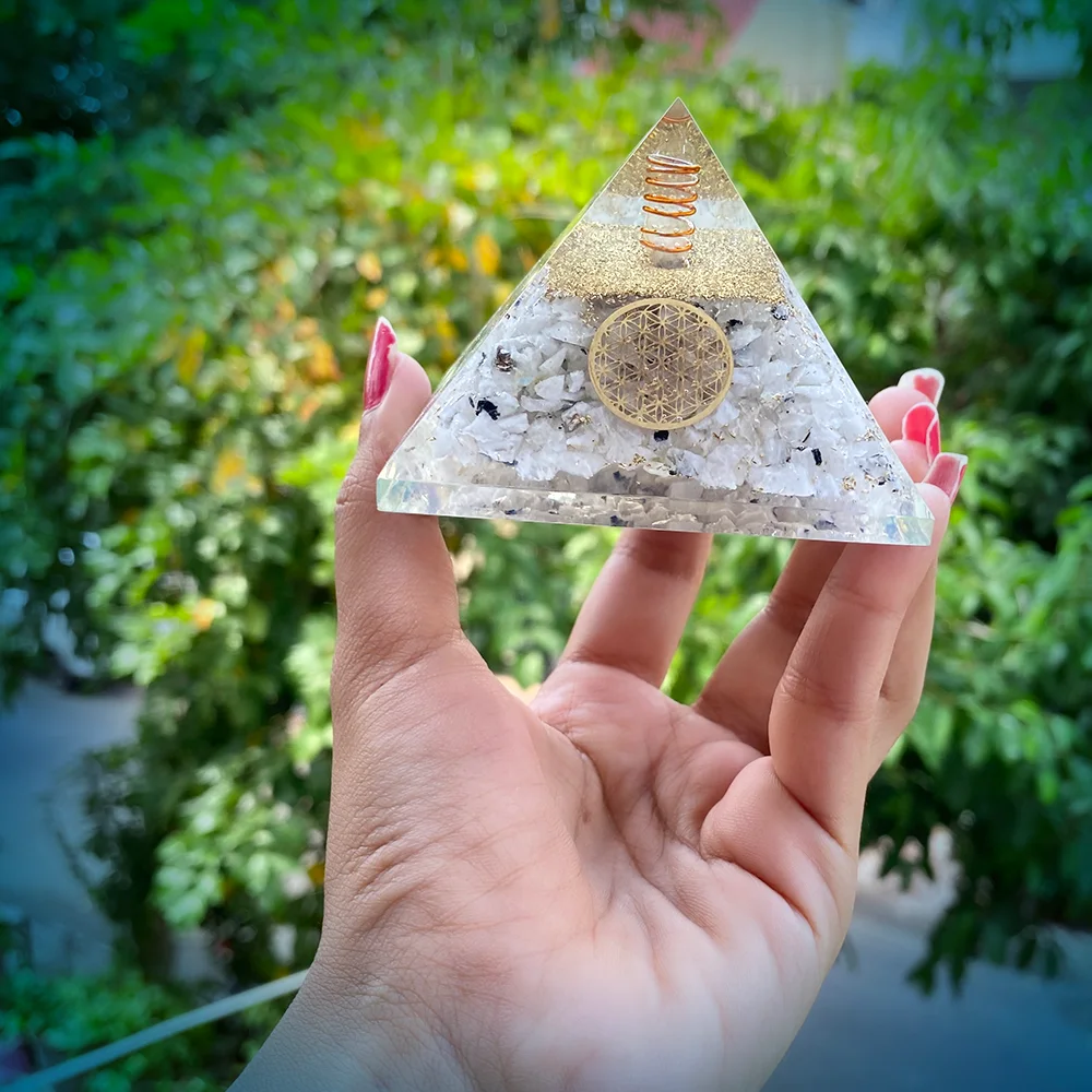 Moonstone Orgonite Pyramid