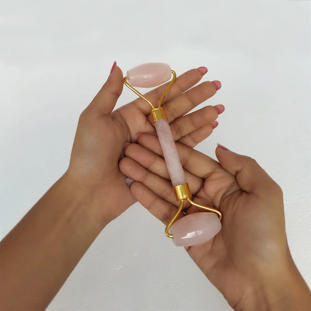 Rose Quartz Crystal Stone Face Massager