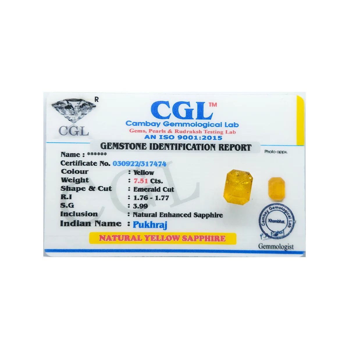 Yellow Sapphire Gemstone