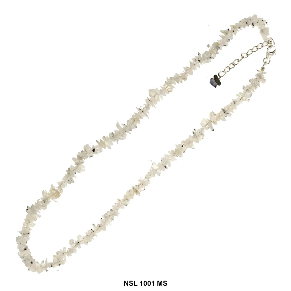 White Moon Stone Chips Necklace