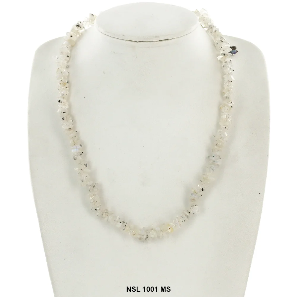 White Moon Stone Jade Chips Necklace