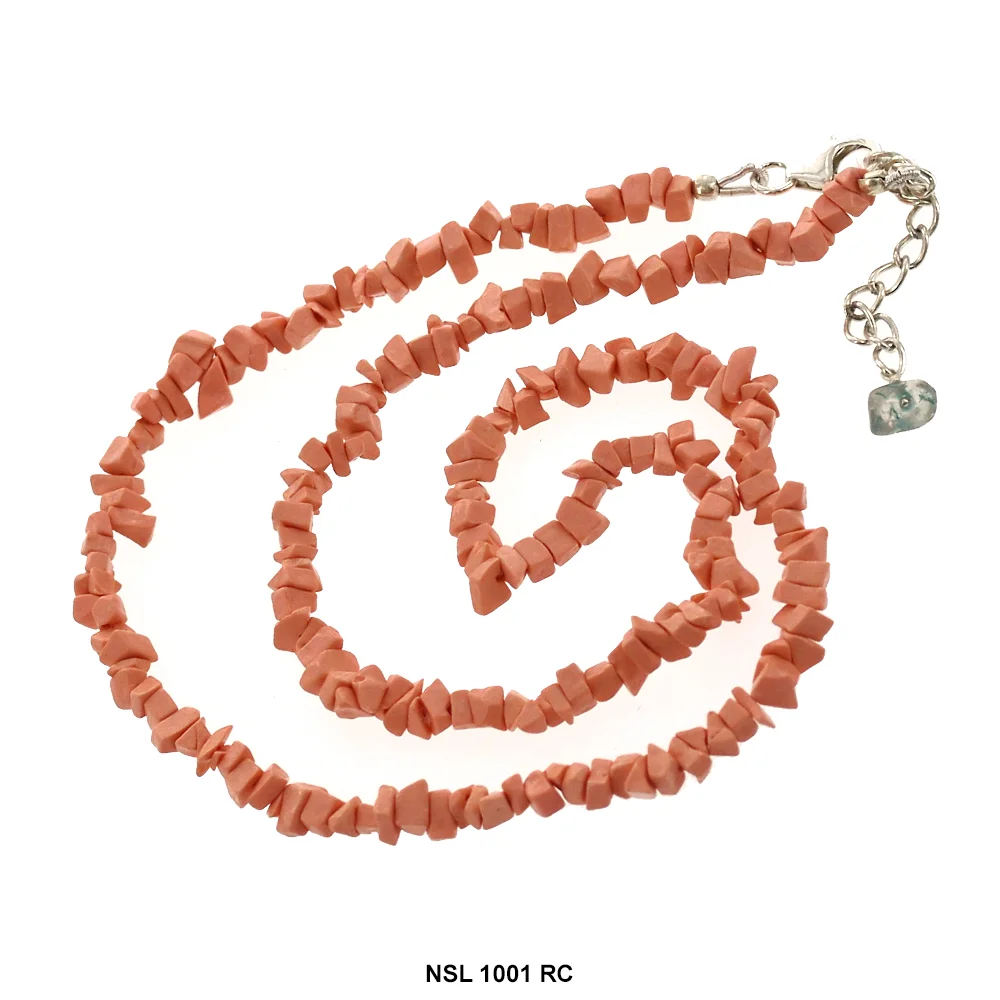 Rose Coral Chips Necklace