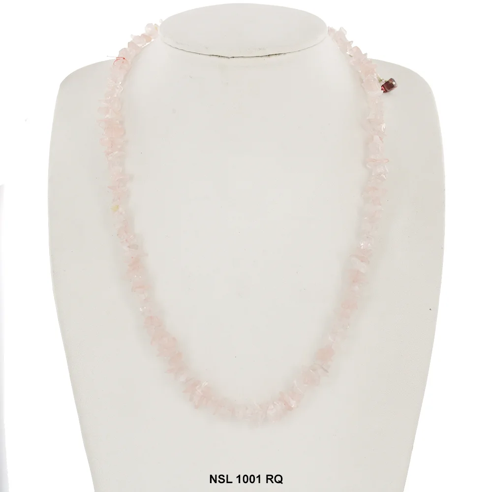 Rose Quartz Stone Chips Necklace