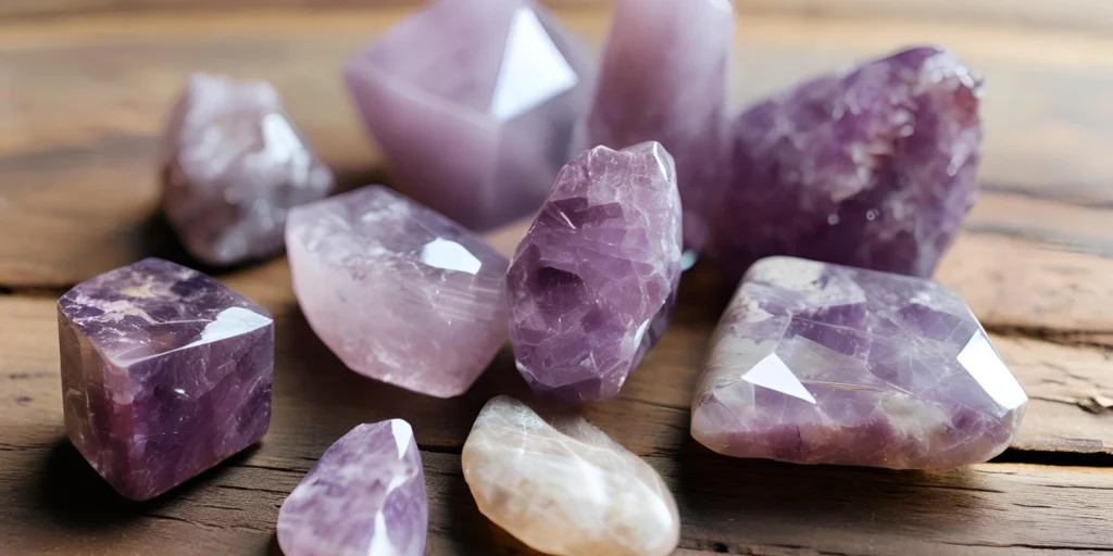 Lepidolite crystal healing stone